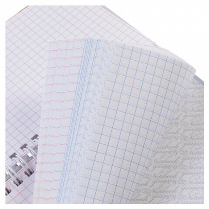 Блокнот МАЛЫЙ ФОРМАТ А6, 80 л., гребень, твердый картон, клетка 2 цв., HATBER, "Чарующая нежность", 082843, 80ЗКтд6В1гр_30