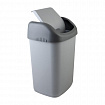 Ведро мусорное с КРЫШКОЙ (качающейся) 14 литров, ПОДВЕСНОЕ, 42х27х21 см, серый/графит, 327, 433270065