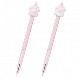 Ручка с топпером шариковая автоматическая FUNSTER (ФАНСТЕР) "CAT PAW", СИНЯЯ, ассорти, пишущий узел 0,7 мм, линия письма 0,35 мм, 144376