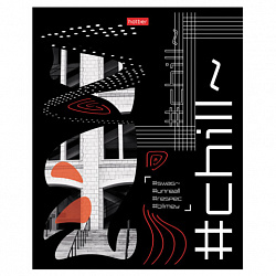 Тетрадь обложка пластик с печатью, А5, 80 л., скоба, клетка, HATBER, "Хештег" (микс в спайке), 090260, 80Т5В1пл