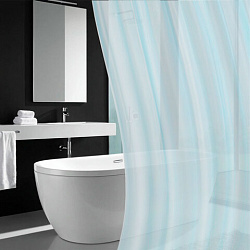 Шторка для ванной PEVA, 180х200 см, кольца в комплекте, цвет ассорти (белый, голубой, коричневый), PRIMILA (ПРИМИЛА), 700073