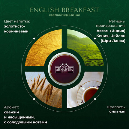 Чай AHMAD "English Breakfast" черный, 100 пакетиков в конвертах по 2 г, 600i-08