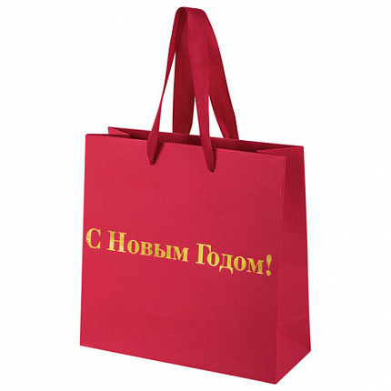 Пакет подарочный НАБОР 3 шт., новогодний, 20х8х20 см, "Business X-Mas Kraft", ЗОЛОТАЯ СКАЗКА, 592425