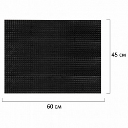 Коврик придверный 45х60 см, ЧЕРНЫЙ пластиковый грязезащитный, толщина 10 мм, "ТРАВКА", PRIMILA (ПРИМИЛА), 701063