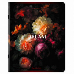 Тетрадь А5, 48 л., BRAUBERG, скоба, клетка, глянцевый лак, "Цветы", (микс в спайке), 405333