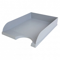 Лоток горизонтальный для бумаг BRAUBERG "Standard", 350х253х65 мм, серый, 238347