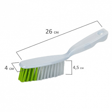 Совок для мусора КОМПЛЕКТ+ щетка сметка, пластиковые, резиновая кромка, бело-зеленый, ЛЮБАША, 603615