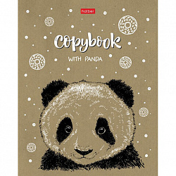 Тетрадь А5, 48 л., HATBER, скоба, клетка, обложка крафт-картон, "Милые зверьки" (микс в спайке), 066339, 48Т5В1