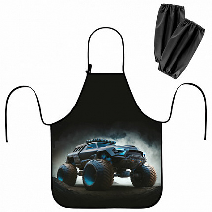 Фартук с нарукавниками для уроков труда ЮНЛАНДИЯ, регулировка по росту, 46х54 см, Space driver, 273634