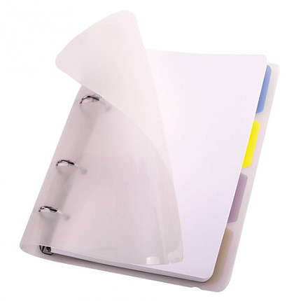 Тетрадь на кольцах А5 175х220мм, 120л, пластик, с резинкой и разделителями, BRAUBERG, Розовый, 404634