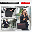 Сумка портфель BRAUBERG PRACTICAL с отделением для ноутбука 15,6", "Red line", черная, 29х40х7 см, 270829