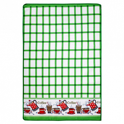 Салфетка из МИКРОФИБРЫ универсальная, 40х60 см, зеленая клетка, орнамент, 240 г/м2, BOOMHOUSE (БУМХАУС), 700878