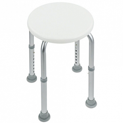 Стул-сиденье круглый ТИТАН для купания в душе / ванной, регулировка высоты ножек под любой рост, BRABIX, 532619