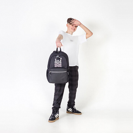 Рюкзак BRAUBERG FASHION CITY универсальный, 2 отделения, "Not found", черный, 46х31х15 см, 272571