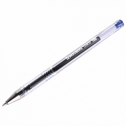 Ручка гелевая РОССИЯ "СОЮЗ", СИНЯЯ, корпус прозрачный, узел 0,7 мм, линия письма 0,5 мм, BRAUBERG, 143962