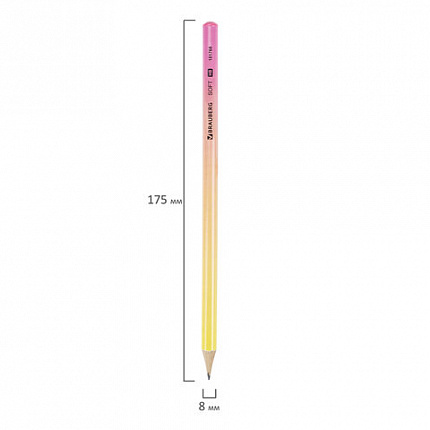 Карандаш чернографитный BRAUBERG "SOFT PASTEL", 1 шт., HB, корпус ассорти, 181768