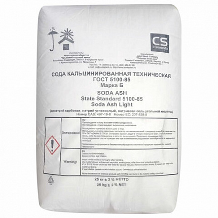 Сода кальцинированная, 25 кг, -