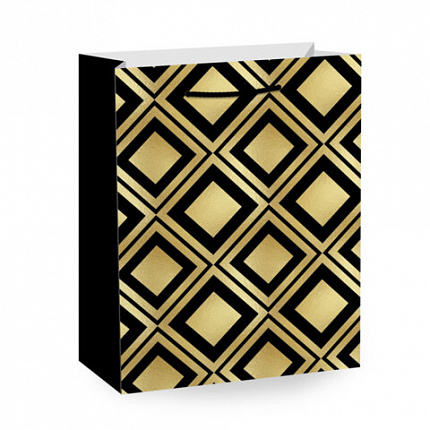 Пакет подарочный (1 штука) 11х6х15см (S) "Collection Small", ассорти, глиттер, фольга, пушистый хвостик, ЗОЛОТАЯ СКАЗКА, 700803