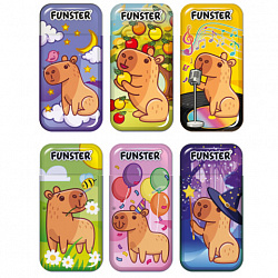 Корректирующая лента FUNSTER (ФАНСТЕР) "КАПИБАРЫ", 5 мм х 5 м, КОМПЛЕКТ 6 штук, пенал с zip-замком, 273021