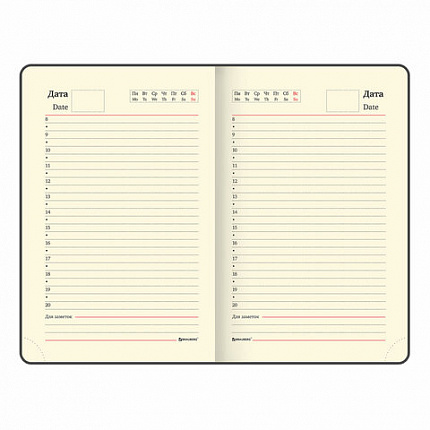 Ежедневник недатированный МАЛЫЙ 100х150 мм А6 BRAUBERG "Status", под кожу, 160 л., серо-голубой, 113369