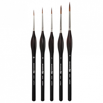 Кисти художественные набор 5 шт., синтетика, BRAUBERG ART CLASSIC, ЭРГОНОМИЧНЫЕ, 200950