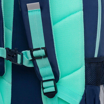 Рюкзак GRIZZLY школьный, анатомическая спинка, 2 отделения, для девочек, "AZURE", 40х25х13 см, RG-564-4/1