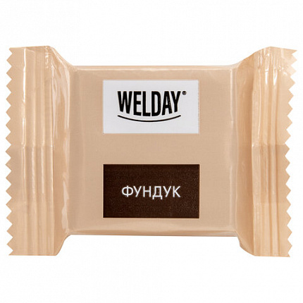 Шоколад порционный WELDAY (ВЭЛДЭЙ), ассорти 6 вкусов, 810 г (54 плитки по 15 г), пакет, 622409