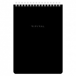 Блокнот А5 146х206 мм, 60 л., гребень, картон, жесткая подложка, клетка, BRAUBERG "Minimal Classic", 116426