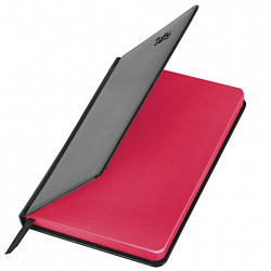 Ежедневник датированный 2026, А5, 138x213 мм, BRAUBERG "Rainbow", под кожу, черный, 117079