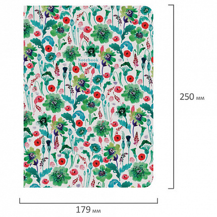 Тетрадь-скетчбук 60 л. обложка SoftTouch, бежевая бумага 70 г/м2, сшивка, В5 (179х250 мм), ЯГОДЫ, BRAUBERG, 403831