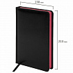 Ежедневник недатированный А5 138x213 мм BRAUBERG "Rainbow", под кожу, 136 л., черный/красный, 113498