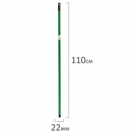 Черенок рукоятка для инвентаря 110 см, еврорезьба, металлопластик 0,25 мм, зеленый, BOOMHOUSE (БУМХАУС) ECONOMY, 702230