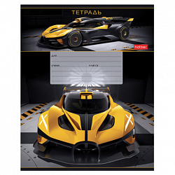 Тетрадь 12 л., HATBER клетка, обложка картон, "В мире авто" (микс в спайке), 080067, 12Т5В1