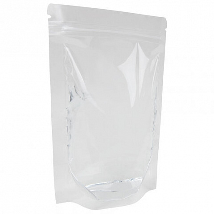 Пакеты дой-пак с замком ZIP LOCK, прозрачные, 120х200 + 40 мм, КОМПЛЕКТ 100 штук, 70 мкм, BRAUBERG, 700696