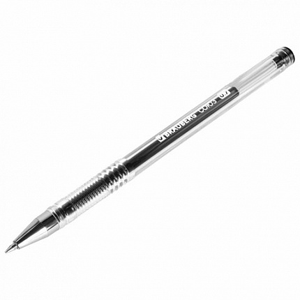 Ручка гелевая РОССИЯ "СОЮЗ", ЧЕРНАЯ, корпус прозрачный, 0,7 мм, линия письма 0,35 мм, BRAUBERG, 143963