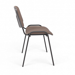 Стул для персонала и посетителей "ИЗО", черный каркас, ткань коричневая, В-28/С-24