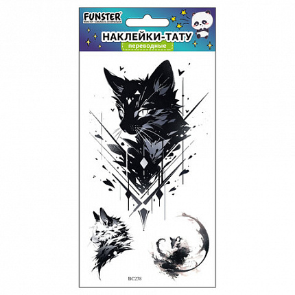 Наклейки-тату переводные "Цветные", 20,5х10 см, ассорти 12 видов, FUNSTER (ФАНСТЕР), 666105