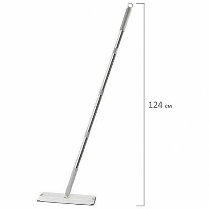 Швабра с отжимом и ведром 11л/9л, двухкамерное, ProClean, насадка из микрофибры карманы с 2-х сторон, белый, LAIMA, 607979