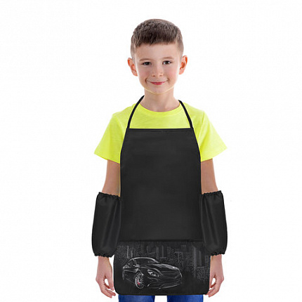 Фартук с нарукавниками для уроков труда BRAUBERG, 3 кармана, 46x54 см, City car, 273639