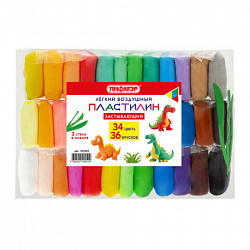 Пластилин супер лёгкий воздушный застывающий 36 штук (32 цвета + 2 белых + 2 черных), 310 г, 3 стека, ПИФАГОР, 107042