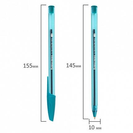 Ручка шариковая BRAUBERG X-30 COLOR MIX, СИНЯЯ, мягкое письмо, пишущий узел 1 мм, линия письма 0,5 мм, 144335