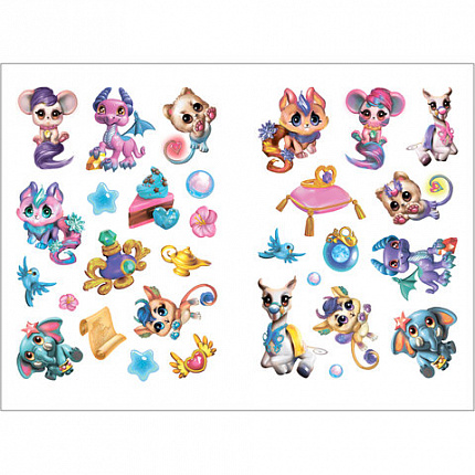 Раскраска с наклейками АССОРТИ "Волшебные питомцы", 29,5х21 см, 3+, МС