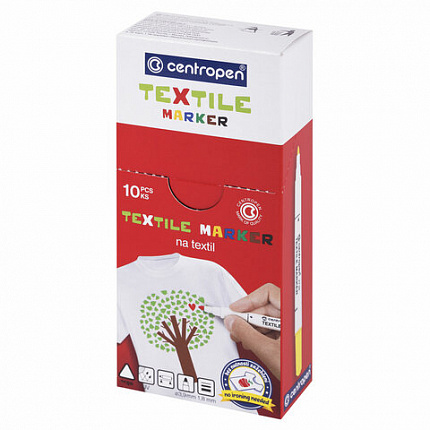 Маркер для ткани ЧЕРНЫЙ CENTROPEN "Textile Marker", круглый наконечник, 1,8 мм, 2739, 5 2739 9212