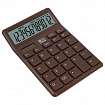 Калькулятор настольный BRAUBERG CH-12-BR (153х103 мм),12 разрядов, двойное питание, коричневый, 272961