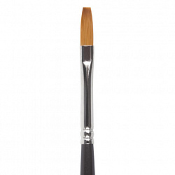 Кисть художественная профессиональная BRAUBERG ART CLASSIC, синтетика мягкая под колонок, плоская, № 4, короткая ручка, 200697