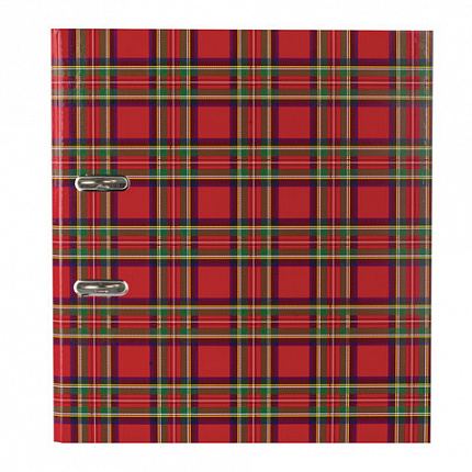 Папка-регистратор BRAUBERG, ламинированная, 75 мм, шотландка, 222074