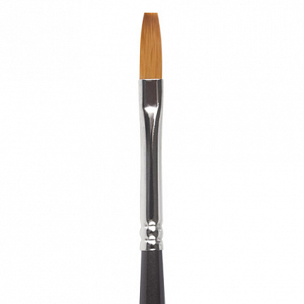 Кисть художественная проф. BRAUBERG ART CLASSIC, синтетика мягкая под колонок, плоск, № 4, кор руч, 200697