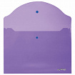 Папка-конверт с кнопкой ЮНЛАНДИЯ, А4, до 100 листов, прозрачная, фиолетовая, 0,18 мм, 228669