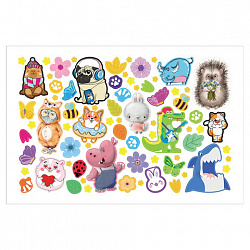 Альбом с наклейками, А5, 8 листов, 600 наклеек, "Милые и забавные" HATBER, 8Ан5, 8Ан5_31982