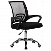 Кресло CROMEX (КРОМЕКС) "Top CH-695", ХРОМ, с подлокотниками, сетка/ткань TW, черное, 533066